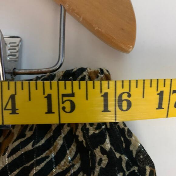 ZOE D. Skirt Maxi Leopard Lace Tiered Elastic Waist Metallic Thread Prairie - Picture 13 of 14